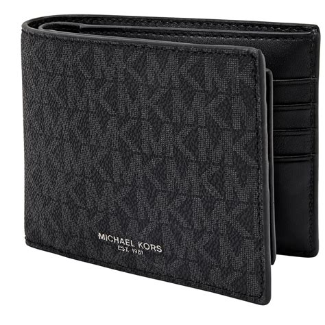 black and gold michael kors wallet|michael kors black wallet men's.